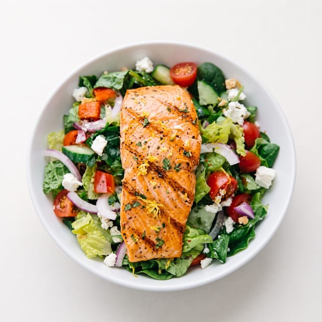 Grilled Salmon Salad.